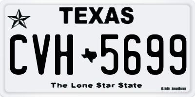 TX license plate CVH5699