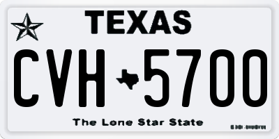 TX license plate CVH5700