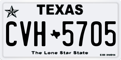 TX license plate CVH5705