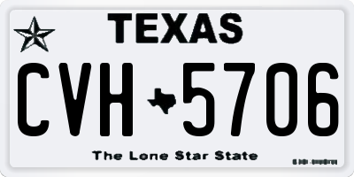 TX license plate CVH5706