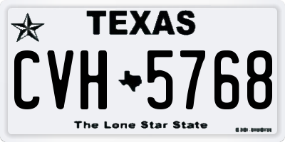 TX license plate CVH5768