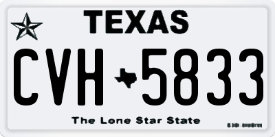 TX license plate CVH5833