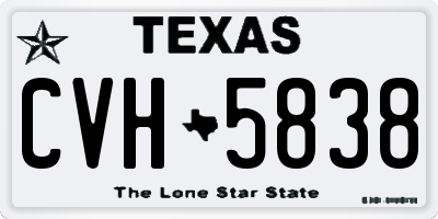 TX license plate CVH5838