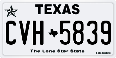 TX license plate CVH5839