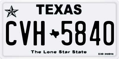 TX license plate CVH5840
