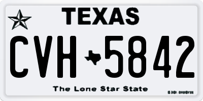 TX license plate CVH5842