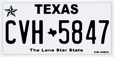 TX license plate CVH5847