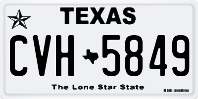 TX license plate CVH5849