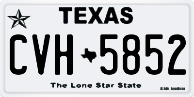 TX license plate CVH5852