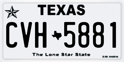 TX license plate CVH5881