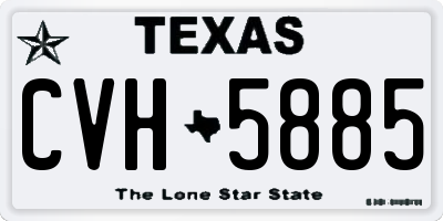 TX license plate CVH5885