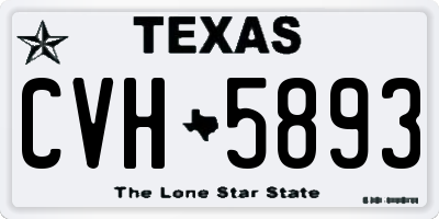 TX license plate CVH5893