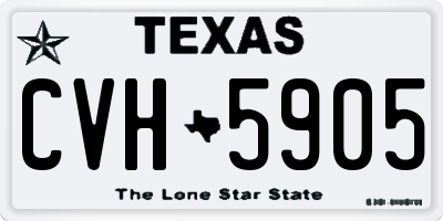 TX license plate CVH5905
