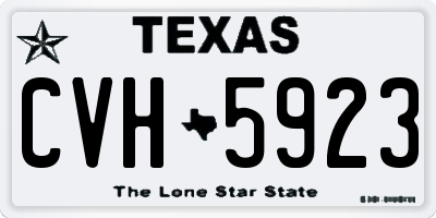 TX license plate CVH5923