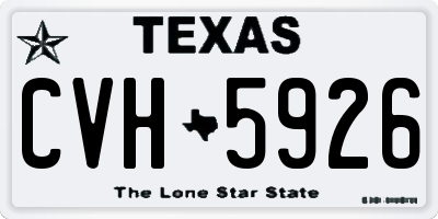 TX license plate CVH5926