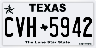 TX license plate CVH5942