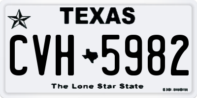 TX license plate CVH5982
