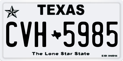 TX license plate CVH5985