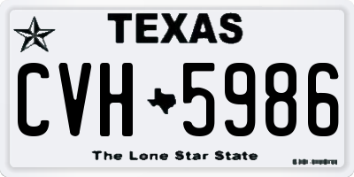 TX license plate CVH5986