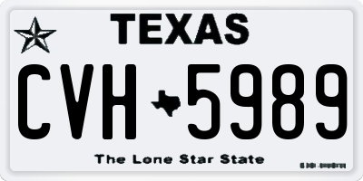 TX license plate CVH5989