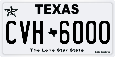 TX license plate CVH6000