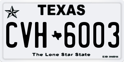 TX license plate CVH6003