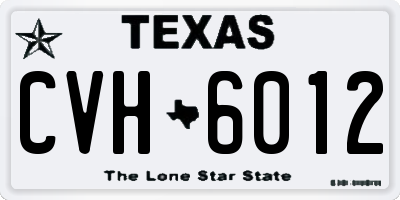TX license plate CVH6012