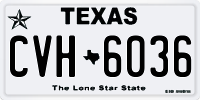TX license plate CVH6036