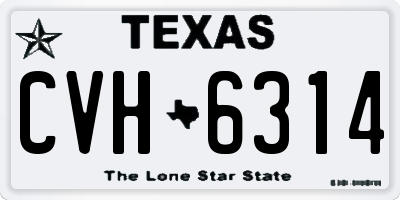 TX license plate CVH6314