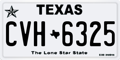 TX license plate CVH6325