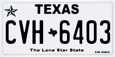 TX license plate CVH6403