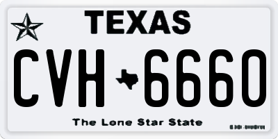 TX license plate CVH6660