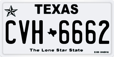 TX license plate CVH6662