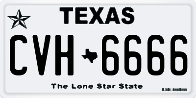 TX license plate CVH6666