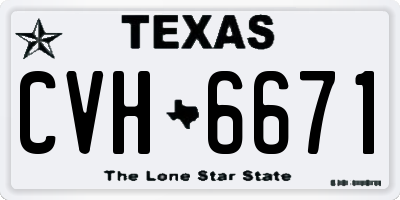 TX license plate CVH6671