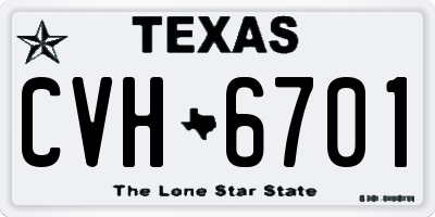 TX license plate CVH6701