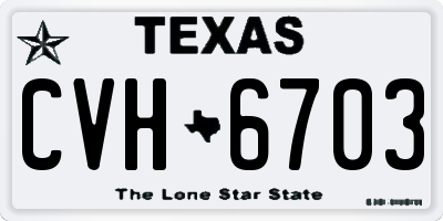 TX license plate CVH6703
