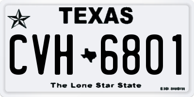 TX license plate CVH6801