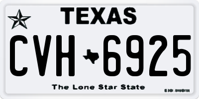 TX license plate CVH6925