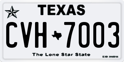 TX license plate CVH7003