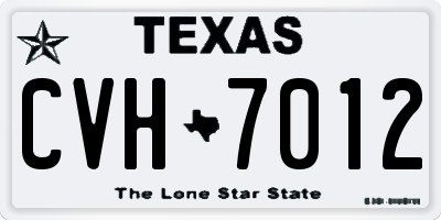 TX license plate CVH7012