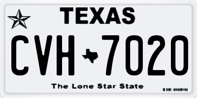 TX license plate CVH7020