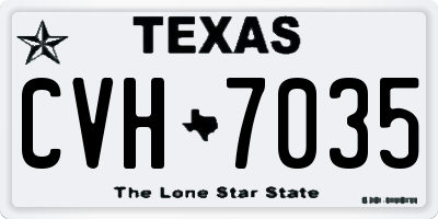 TX license plate CVH7035
