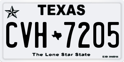 TX license plate CVH7205
