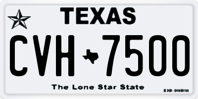 TX license plate CVH7500