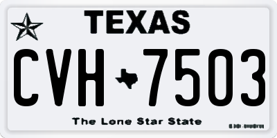 TX license plate CVH7503