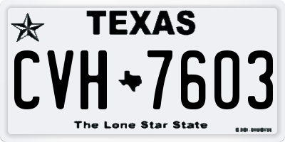 TX license plate CVH7603
