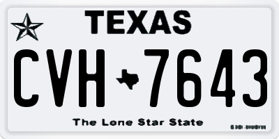 TX license plate CVH7643