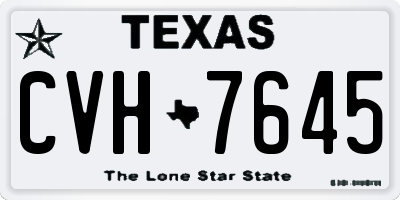 TX license plate CVH7645