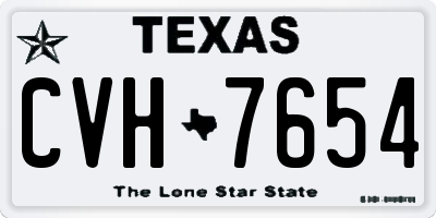 TX license plate CVH7654